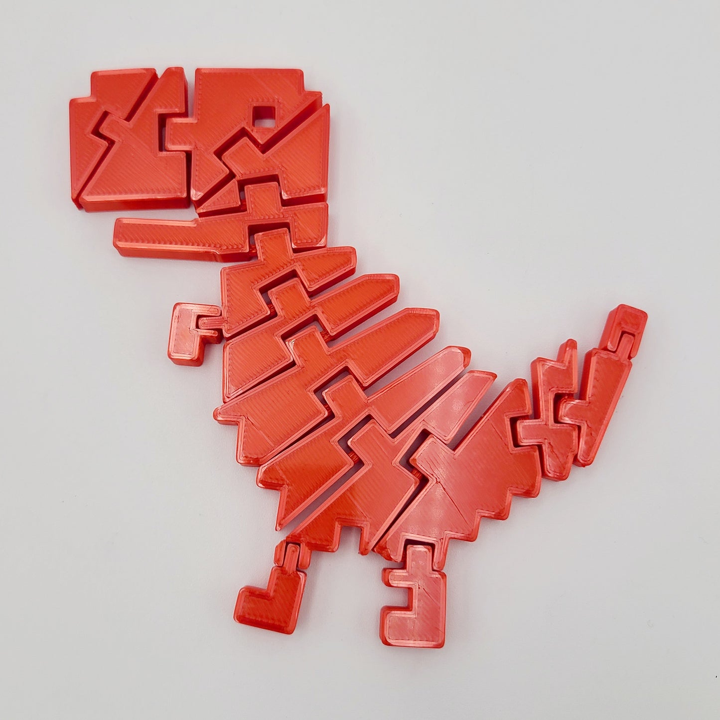 Chrome Dino Flexi Fidget Toy — 3D Printed T-Rex, Choose Your Color | Lakeland 3D
