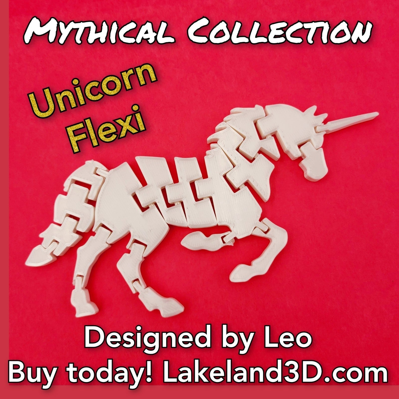 *Unicorn & Dragon* 3D Printed Flexi Fidget Toy Decor Gift Decoration Lakeland3D