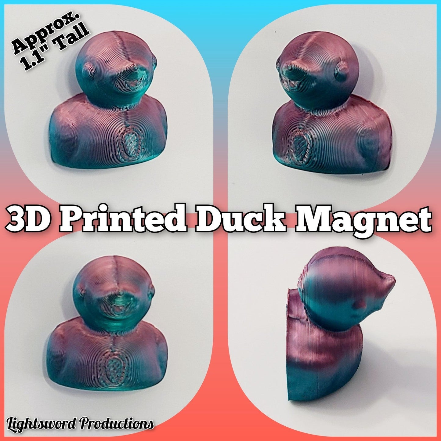 3D Printed 1" MAGNET Duck Multicolored JEEP Duckies Toy Gift Decoration Cruise