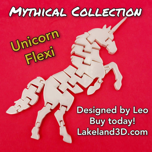 *Choose Color* 3D Printed UNICORN Flexi Fidget Toy Decor Gift Decoration Gold