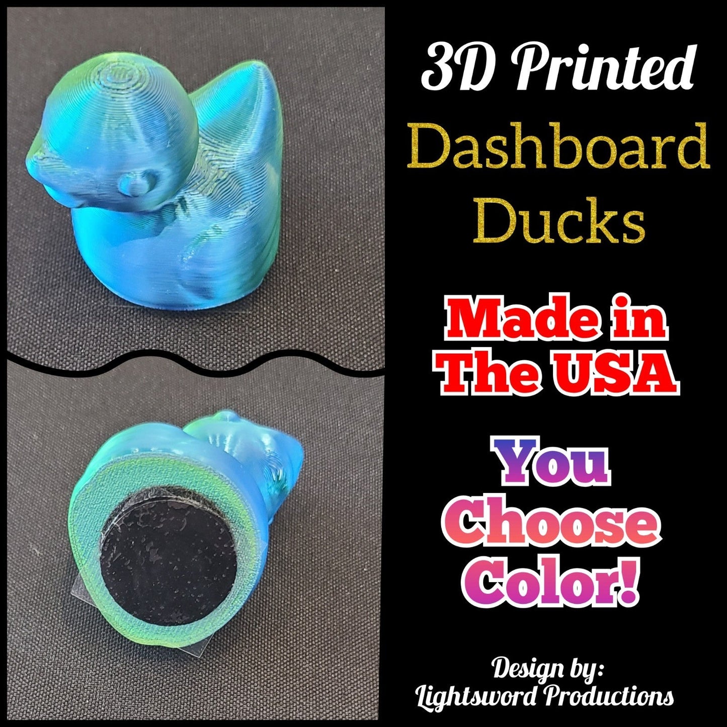 3D Printed Dashboard Duck Multicolored JEEP Duckies Toy Gift Decoration Cruise