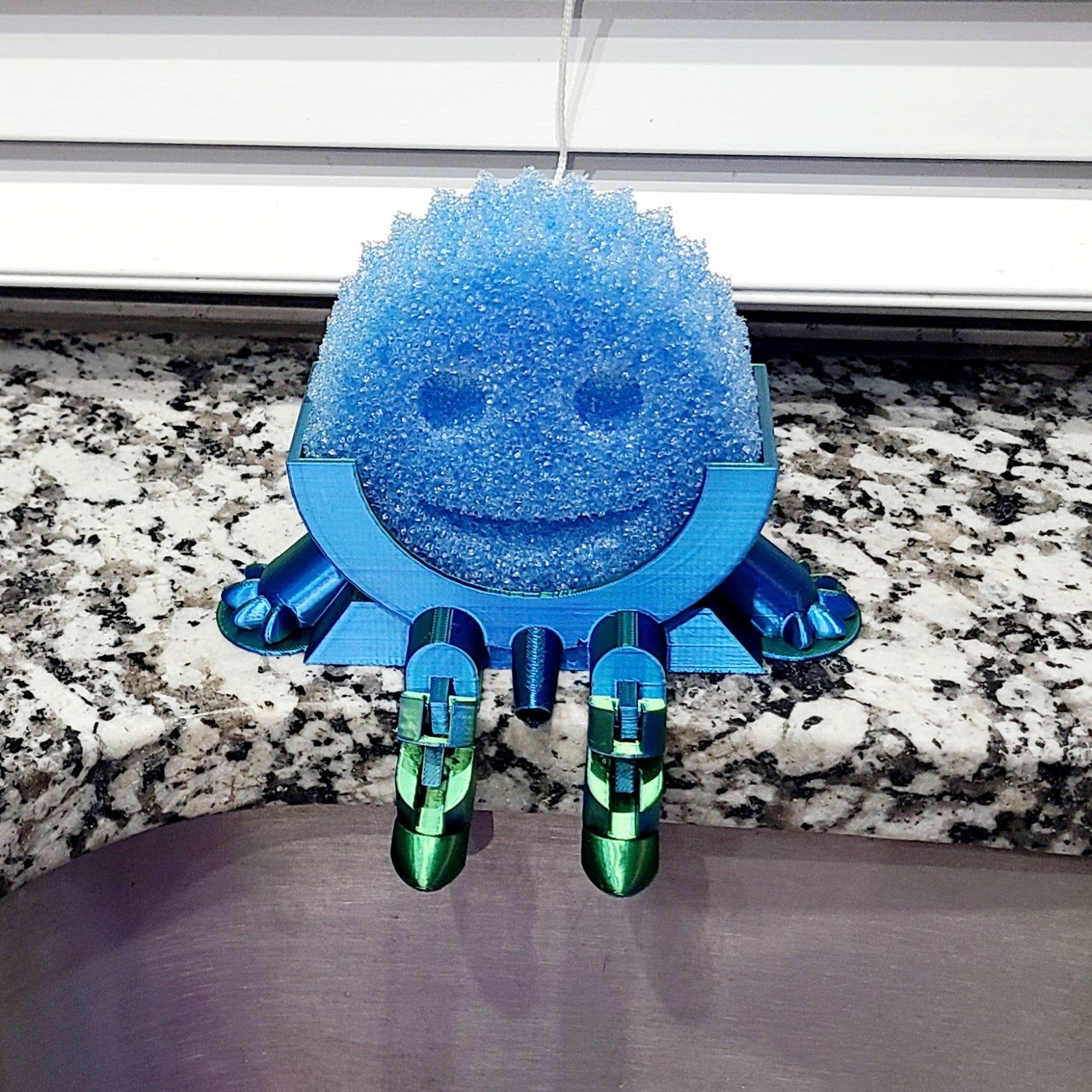 *Choose Color* 3D Printed Sponge Daddy Holder Kitchen Organization Smiley Face