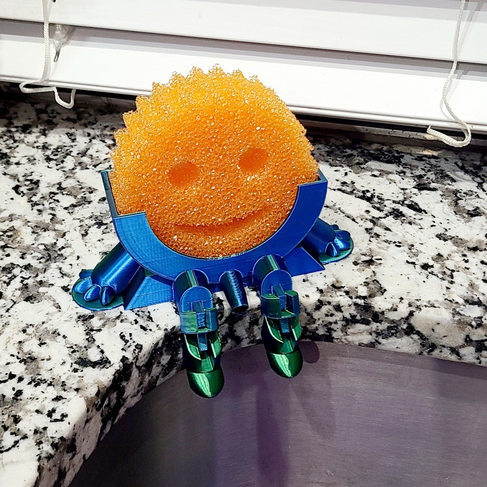 *Choose Color* 3D Printed Sponge Daddy Holder Kitchen Organization Smiley Face