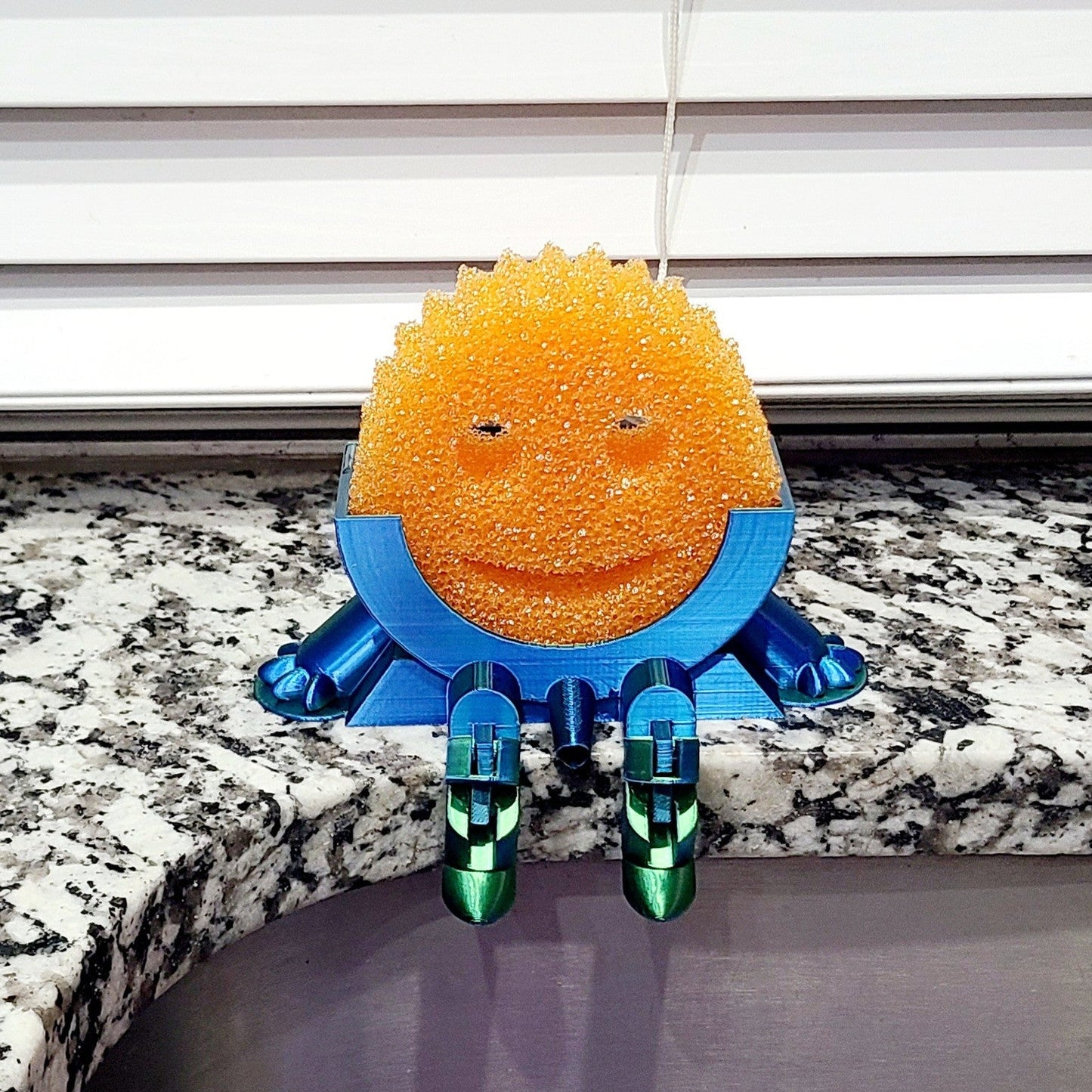 *Choose Color* 3D Printed Sponge Daddy Holder Kitchen Organization Smiley Face