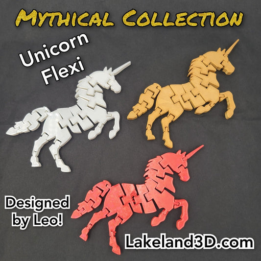 *Choose Color* 3D Printed UNICORN Flexi Fidget Toy Decor Gift Decoration Gold
