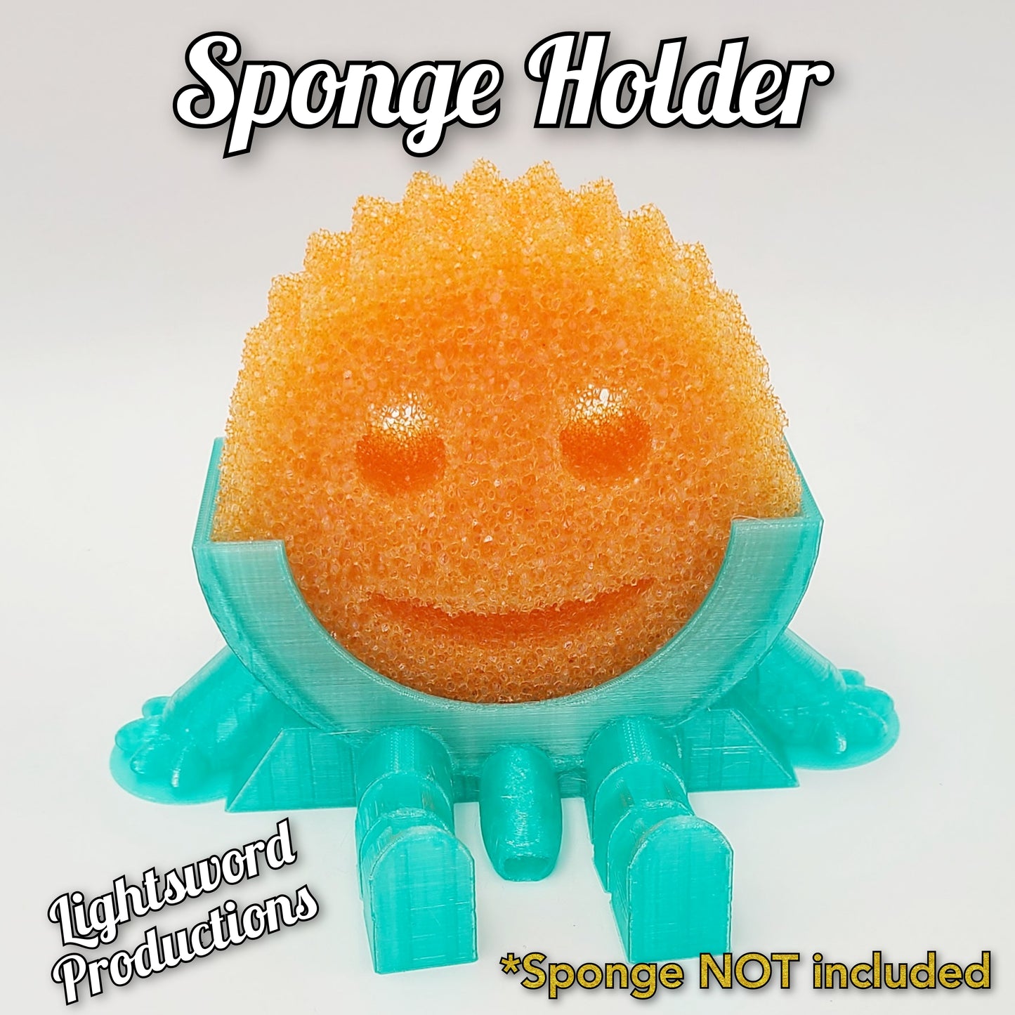 *Choose Color* 3D Printed Sponge Daddy Holder Kitchen Organization Smiley Face